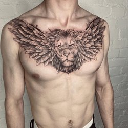 Férfi mellkas és borda tetoválások
