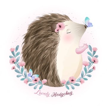 cute-doodle-hedgehog-with-watercolor-illustration_102385-1162